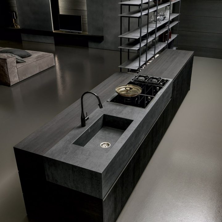 Cuisine-ceramique-bois-et-metal-personnalisable-haut-de-gamme-Modulnova-Blade-magasin-Porto-Venere-Montpellier-proche-de-Agde-34